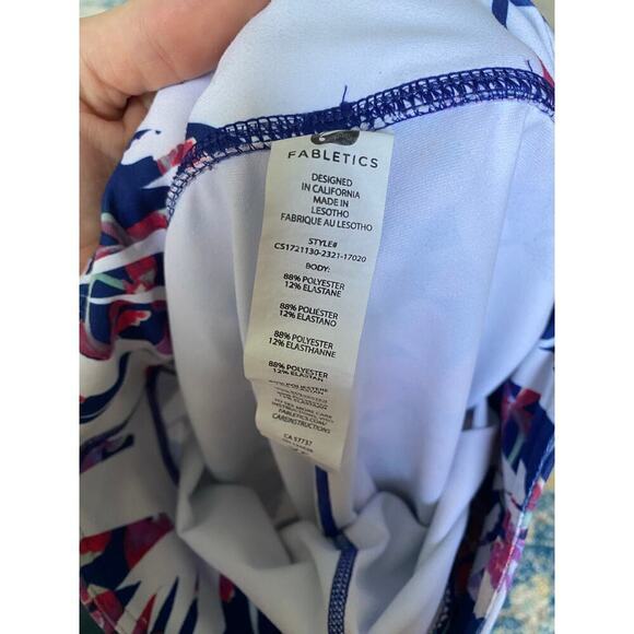 Fabletics High Waist Leggings Vibrant Floral Print Compression Workout Yoga Gym - Picture 6 of 7